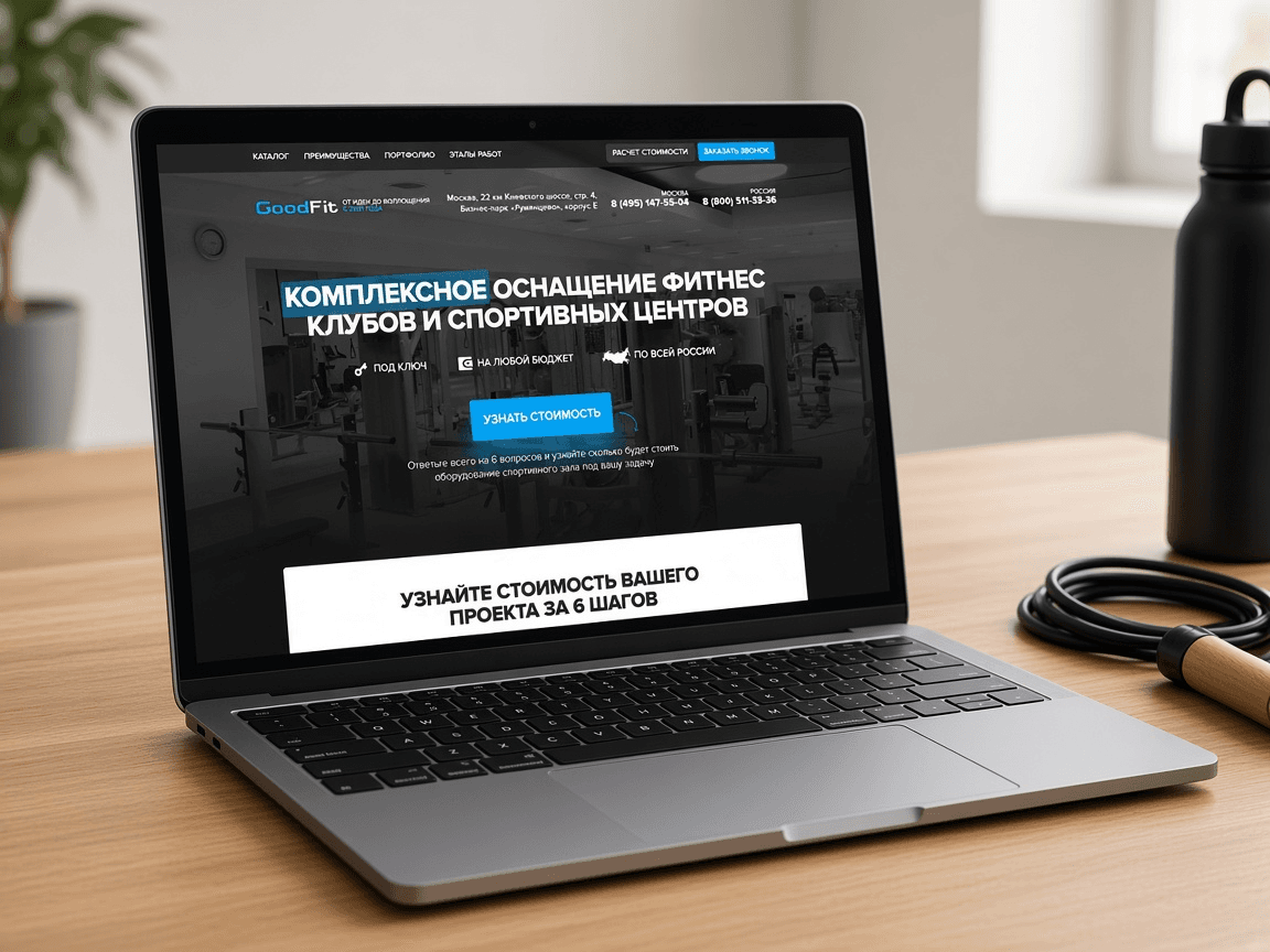 Квиз-лендинг GoodFit на ноутбуке