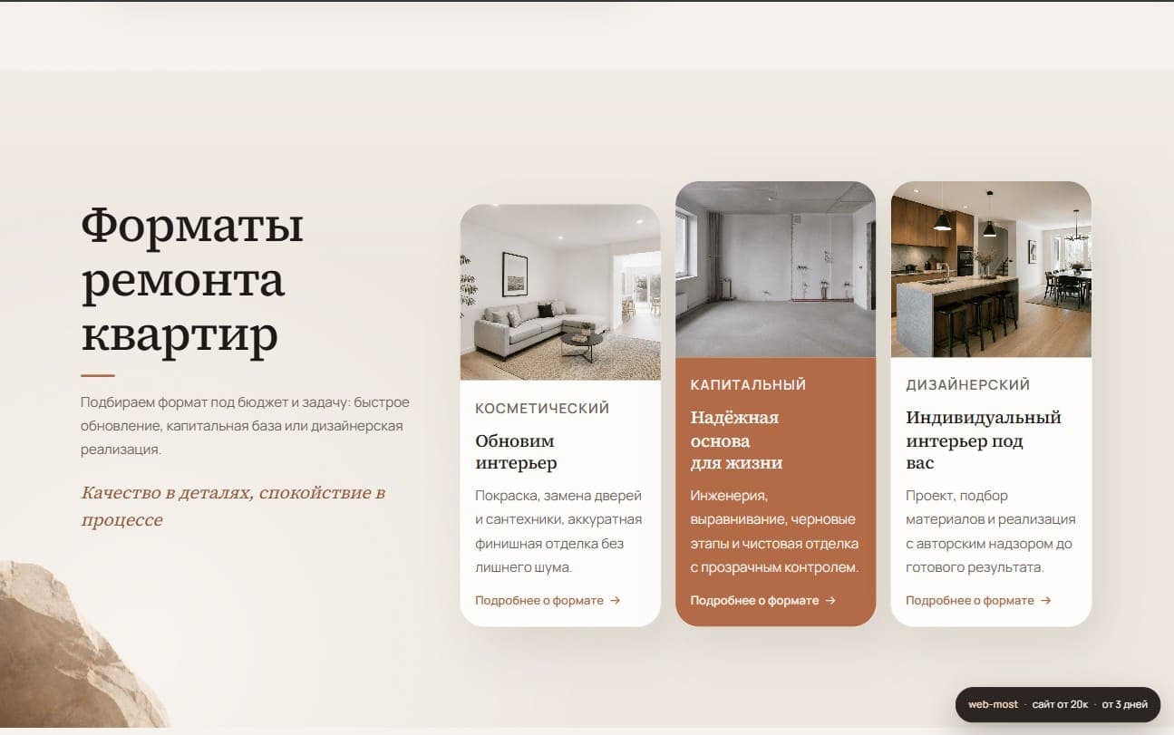 Три формата ремонта квартир